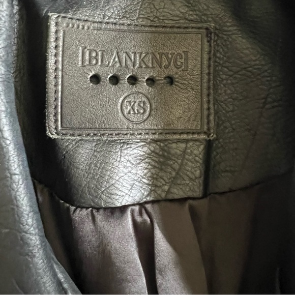 BLANK NYC BLACK VEGAN LEATHER “AS YOU WISH” MOTO JACKET WITH FLORAL EMBROIDERY - Picture 9 of 12